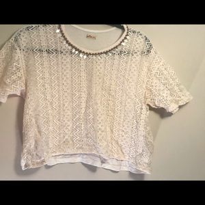 Hollister lace cropped top